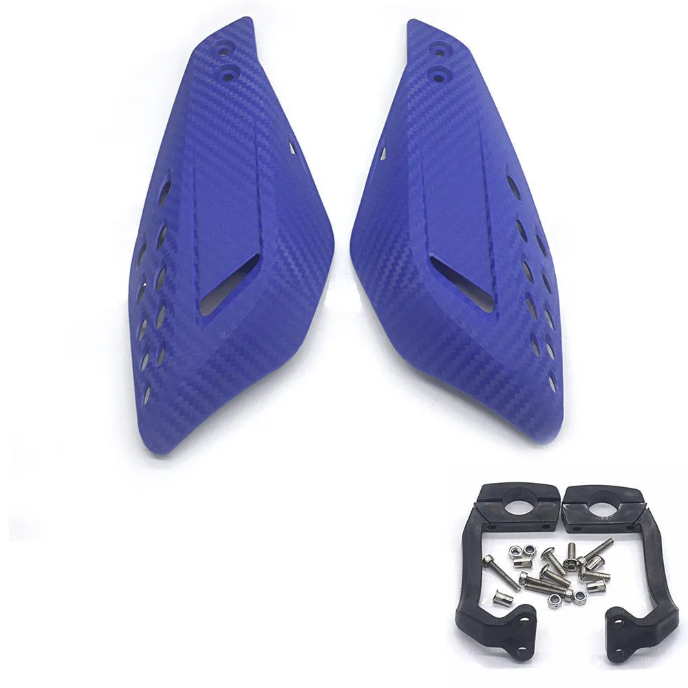 Pair of black motorcycle hand guards made from ABS and PC plastic for 7/8 inch handlebar