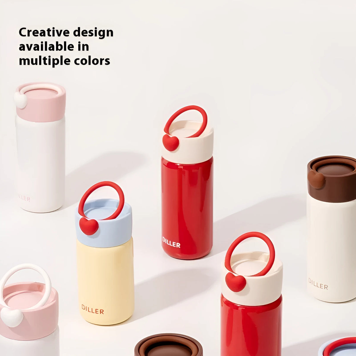 Women's 316 stainless steel thermos cup in pink 200ml portable insulated travel mug modern simple design