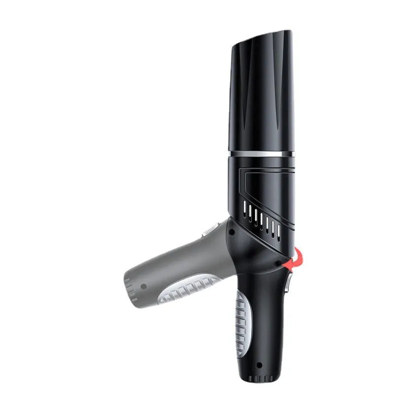 Wireless rechargeable car vacuum cleaner with tyre pressure measurement in black