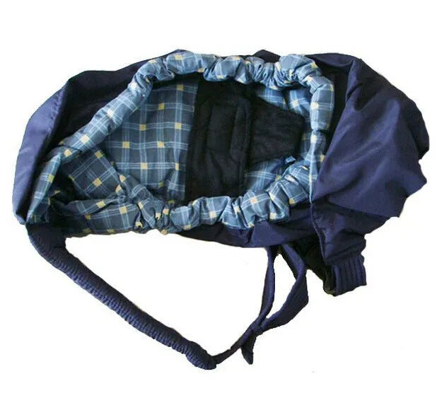 One-shoulder cross-arm baby carrier sling for newborns in a patterned fabric.