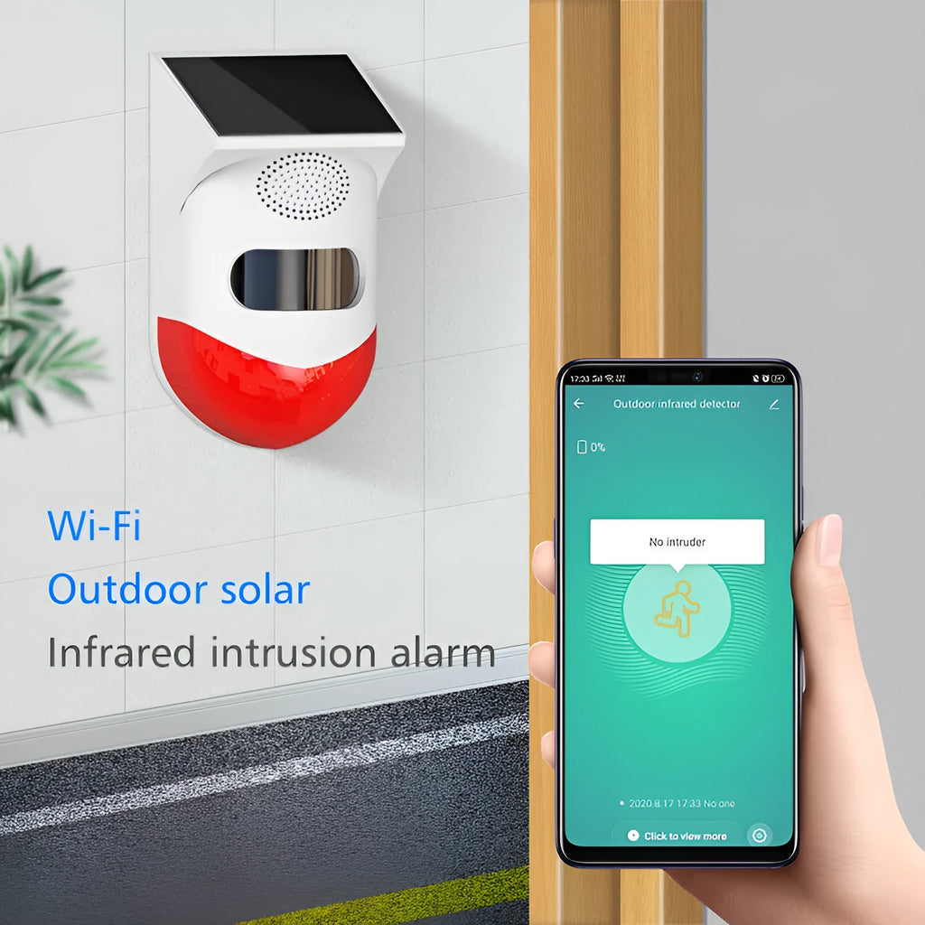 Solar-powered infrared security alarm with wireless GSM communication for outdoor perimeter protection
