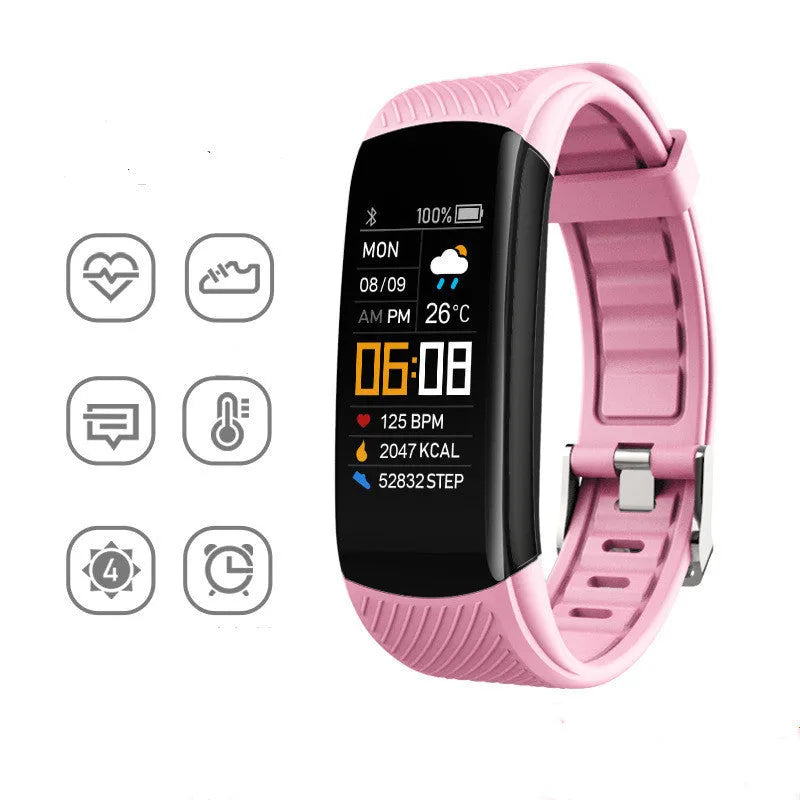 C5S smart fitness bracelet with a black TPU strap and a 0.96-inch touchscreen display.