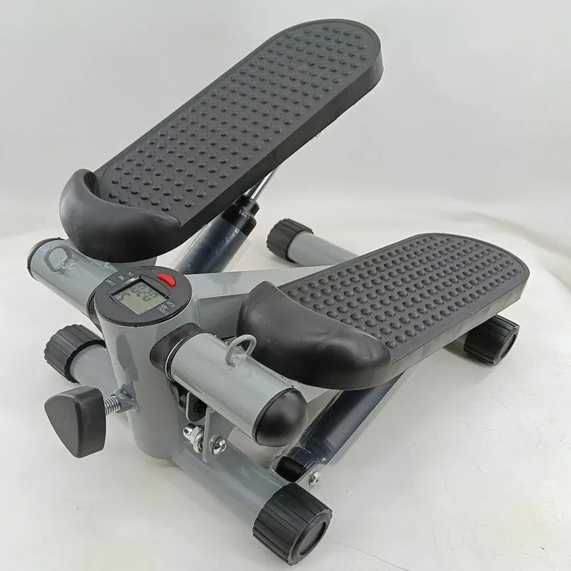 Silver grey hydraulic mini treadmill waist slimming machine for home and gym use
