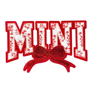 Chenille embroidered cloth sticker in green, blue, red, and pink, three sizes: 12.8cm, 18.5cm, 27.5cm