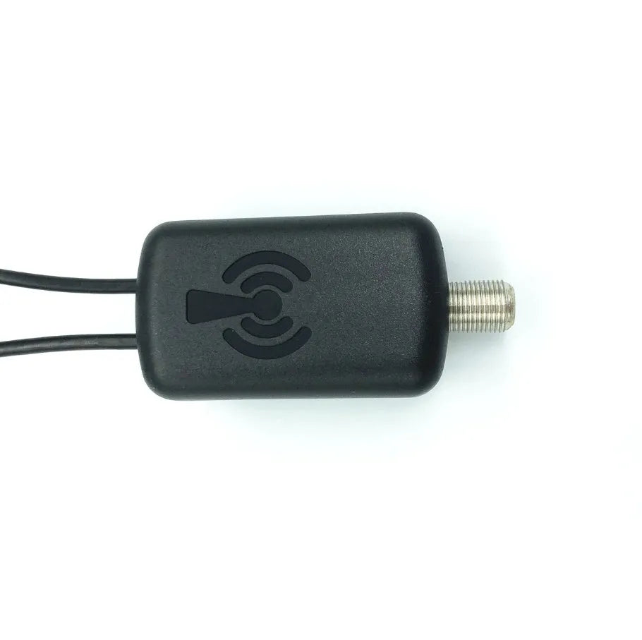 Low noise TV antenna amplifier signal booster adapter with DVB frequency range, 75 Ohm output impedance and 3-5V working voltage