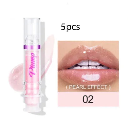 Tube of rich colour lipstick in a glossy finish, shown with shade options