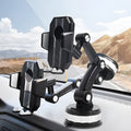 Grey suction cup car phone holder with rotary adjustment, 30x11.5cm, for mobile phone navigation
