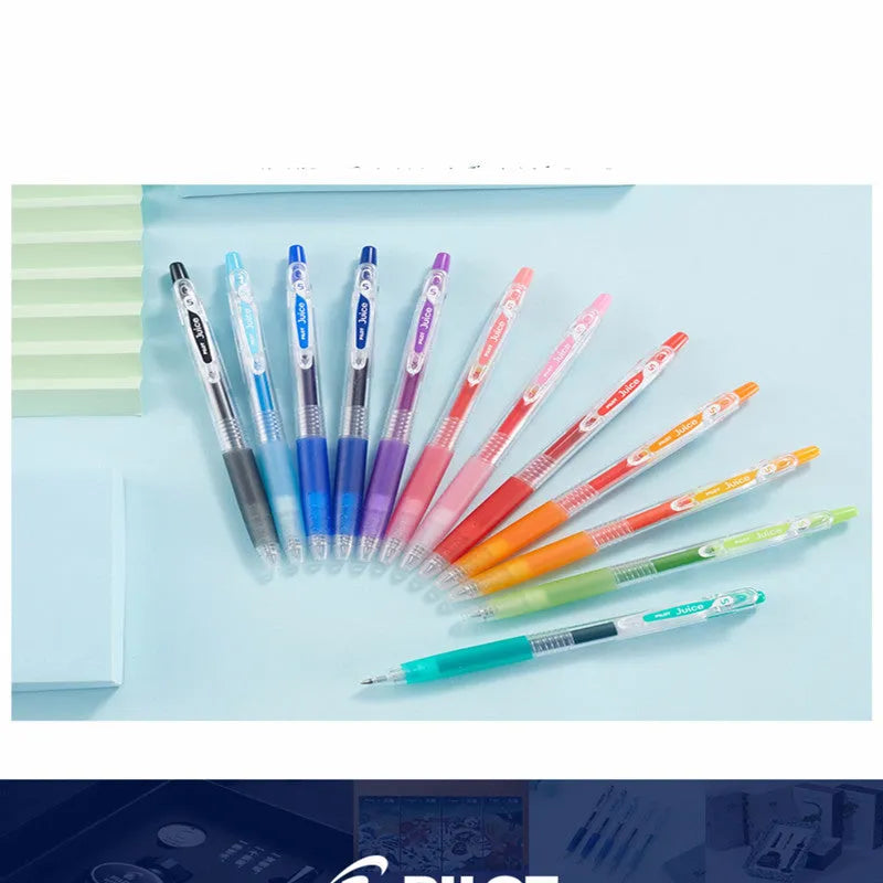 Baiguole 0.5mm gel pen showing metallic gold and silver colours alongside conventional black and blue options