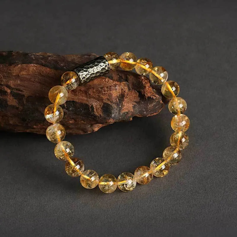 Barbie tan yellow tower crystal double ring bracelet with retro unisex design