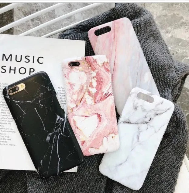 White marble silicone phone case compatible with Apple iPhone X and XS models, back cover with flexible material