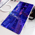 All black extra long mouse pad 300x800x3mm rubber cloth surface for keyboard and desk use