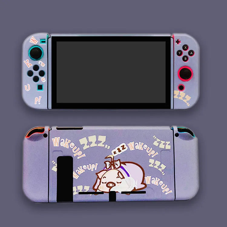 Nintendo Switch silicone protection shell in colourful designs showing split-type construction