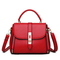 Women's vertical square messenger shoulder bag in soft PU leather with interior lining