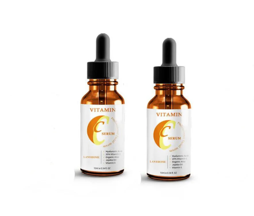 10 ml facial serum bottle with Vitamin C and hyaluronic acid for brightening and anti-aging