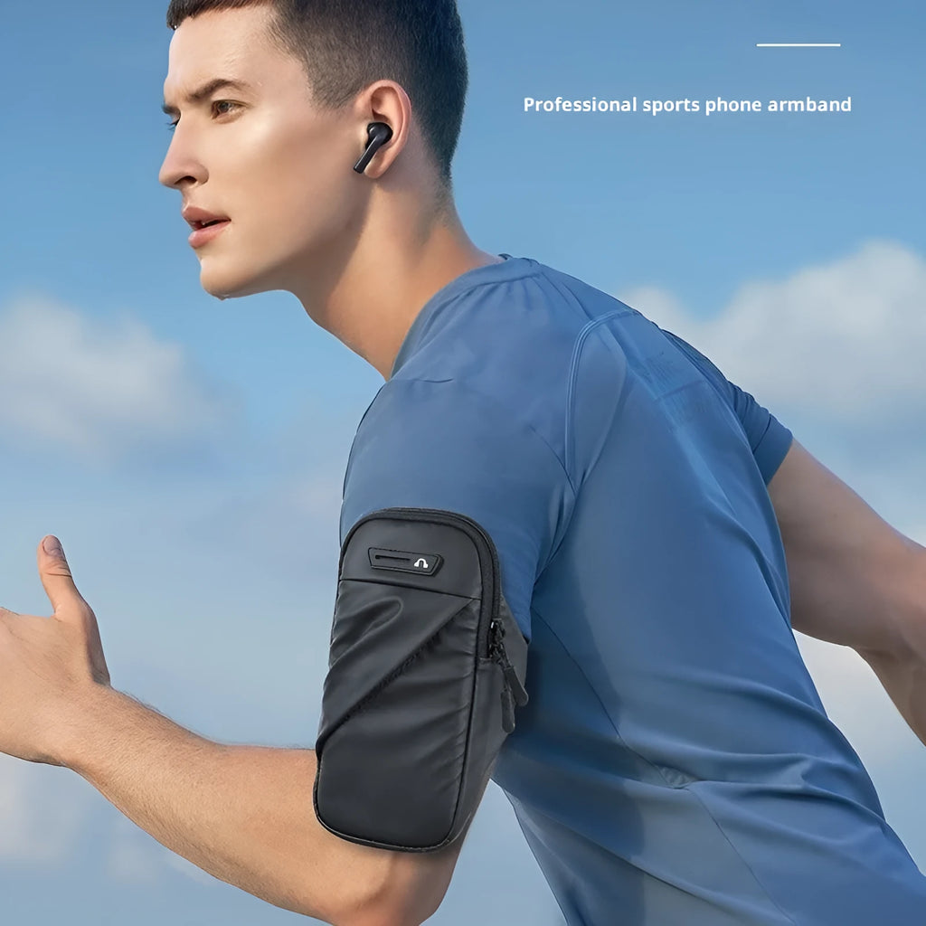 Arm sleeve phone pouch for outdoor cycling, PU, breathable ultra-light, fits 7.2 inch phone, Black Gray Lake Blue Pink.