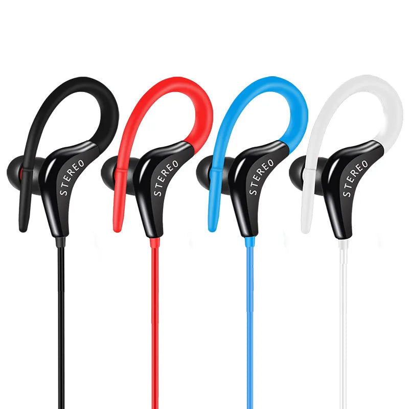 Earhook sports headphones with wired connection and over-ear hooks in multiple colour options