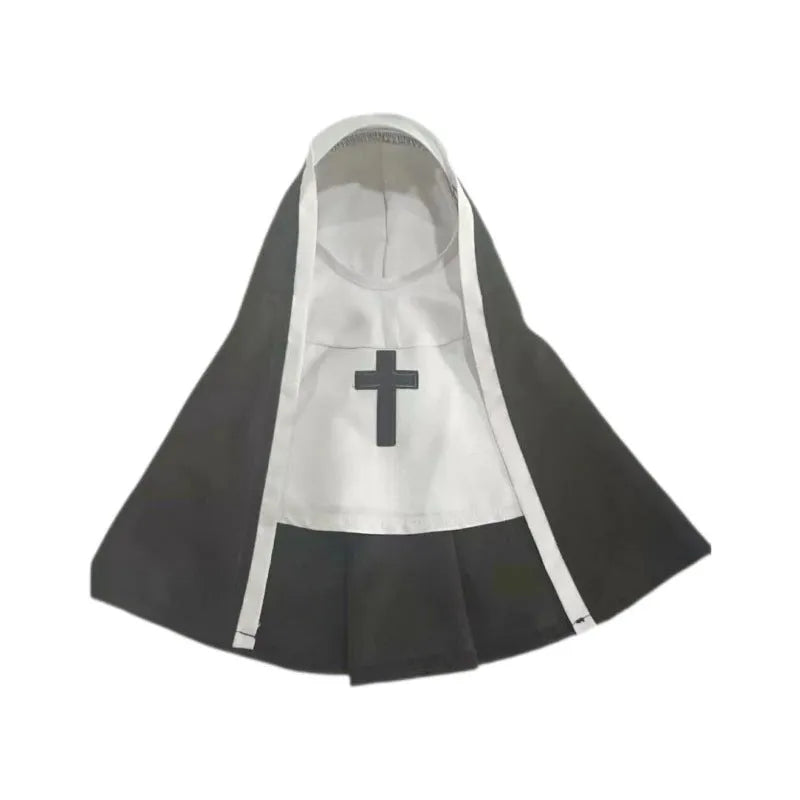 Black and white nun costume for small to medium dogs with pullover design