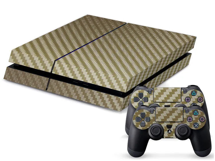 PS4 carbon fiber console sticker with ventilation grooves in black colour option