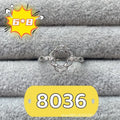 Oval open mouth ring with 6x8mm stone and five-pointed star design on electroplated copper