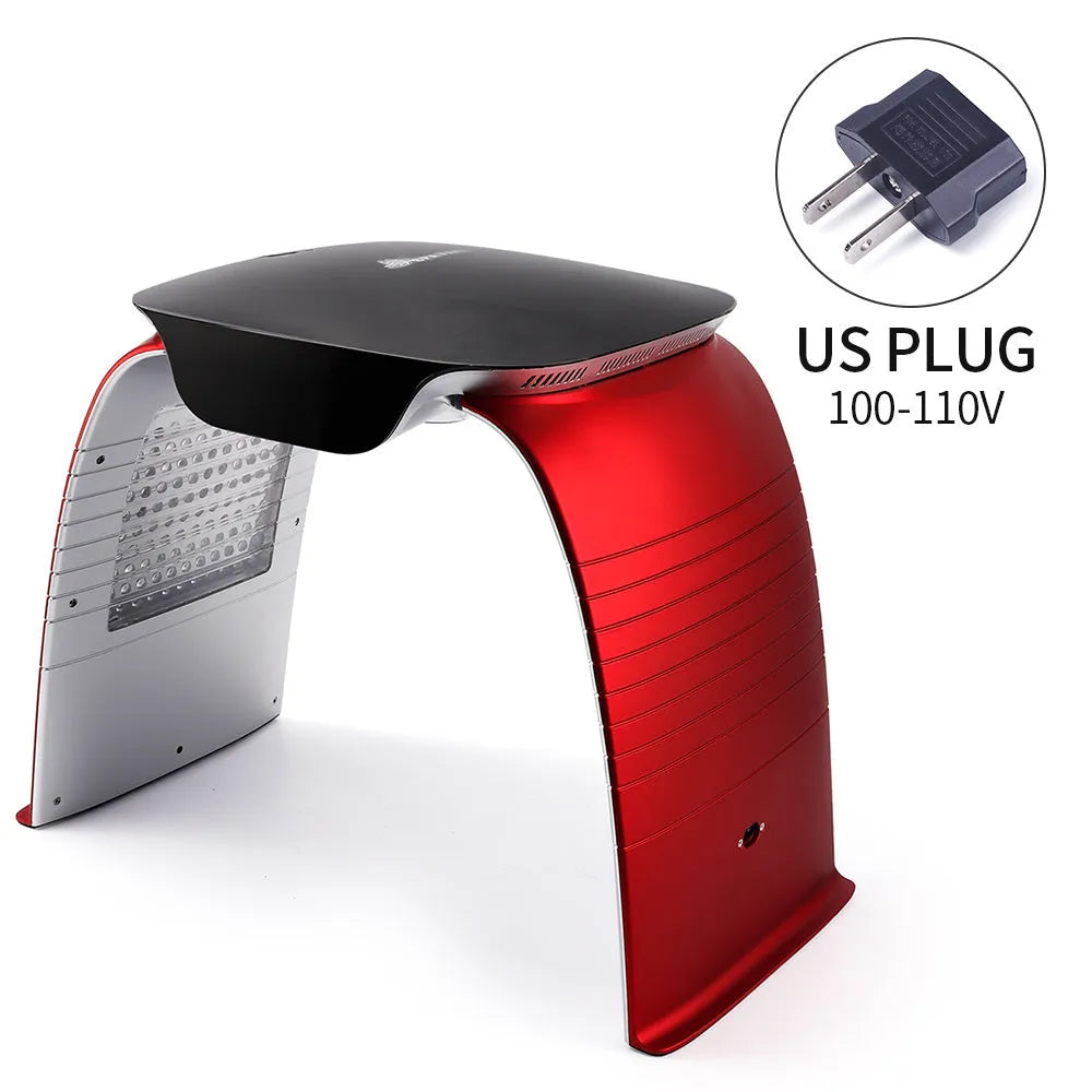 LED light facial mask 50W with 268 beads and hot and cold spray, red and white ABS beauty instrument