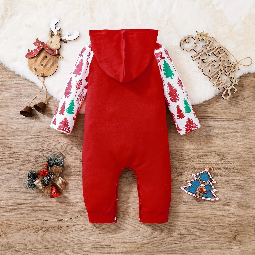 Children's cotton hooded long-sleeved climbing one-piece in apricot colour suitable for 60-100cm height