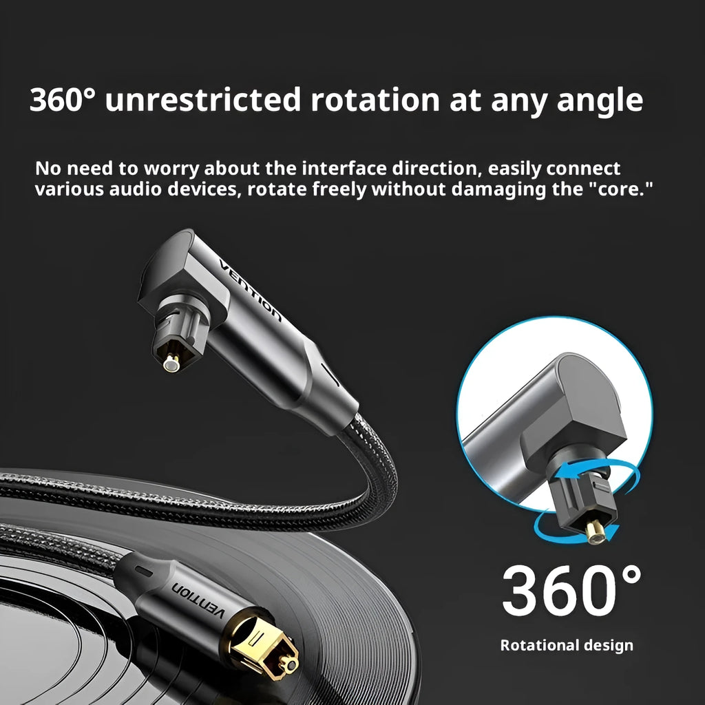 Digital optical audio cable elbow and straight head with gold-plated connectors for SPDIF TV amplifier soundbar