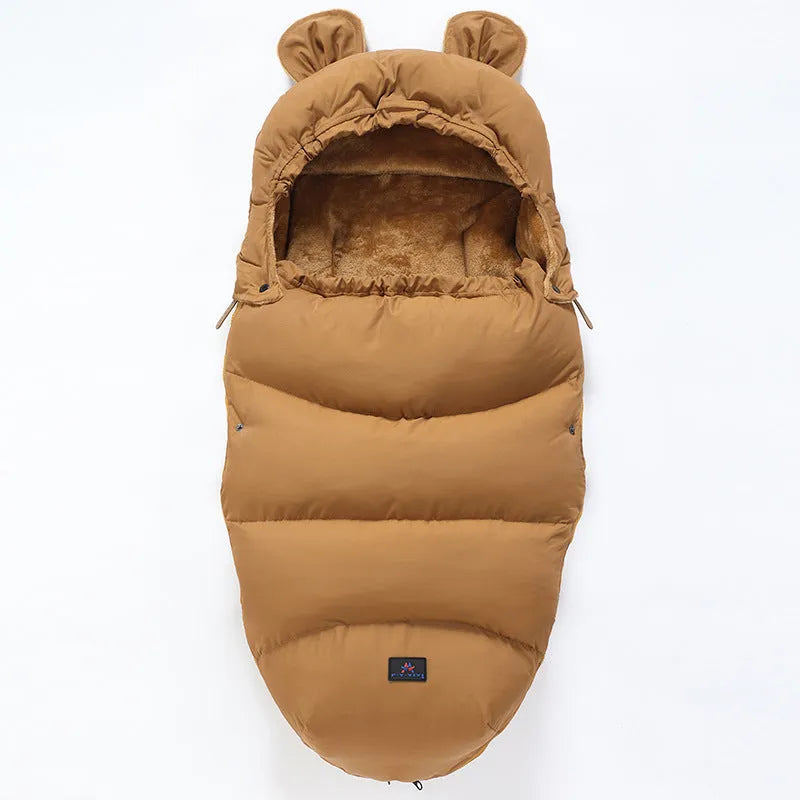 100cm cotton blend baby stroller sleeping bag in silkworm cocoon style on a pram