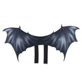 Black cloth bat wings costume shown on a pet's back, with size options for small, medium, and large dogs and cats.