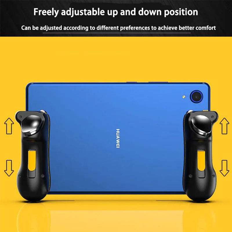 Mobile gamepad trigger set ABS plastic 13cm x 11cm x 6cm black with orange and yellow options