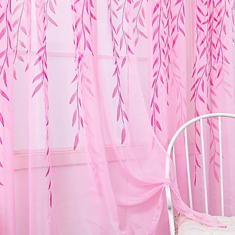 Inverted willow wicker offset printing curtain for living room balcony window screen in green colour