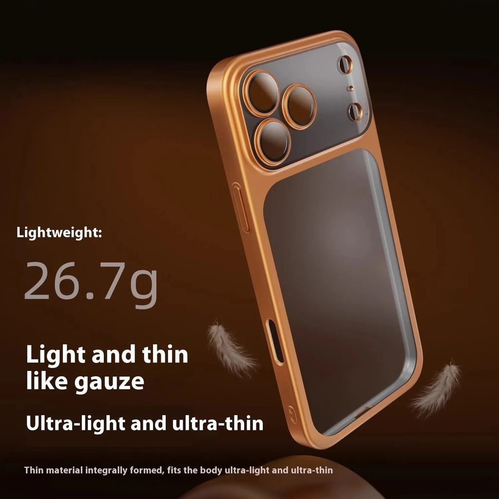 Frosted electroplating PC phone case for iPhone 17 in multiple colours showing all-inclusive design
