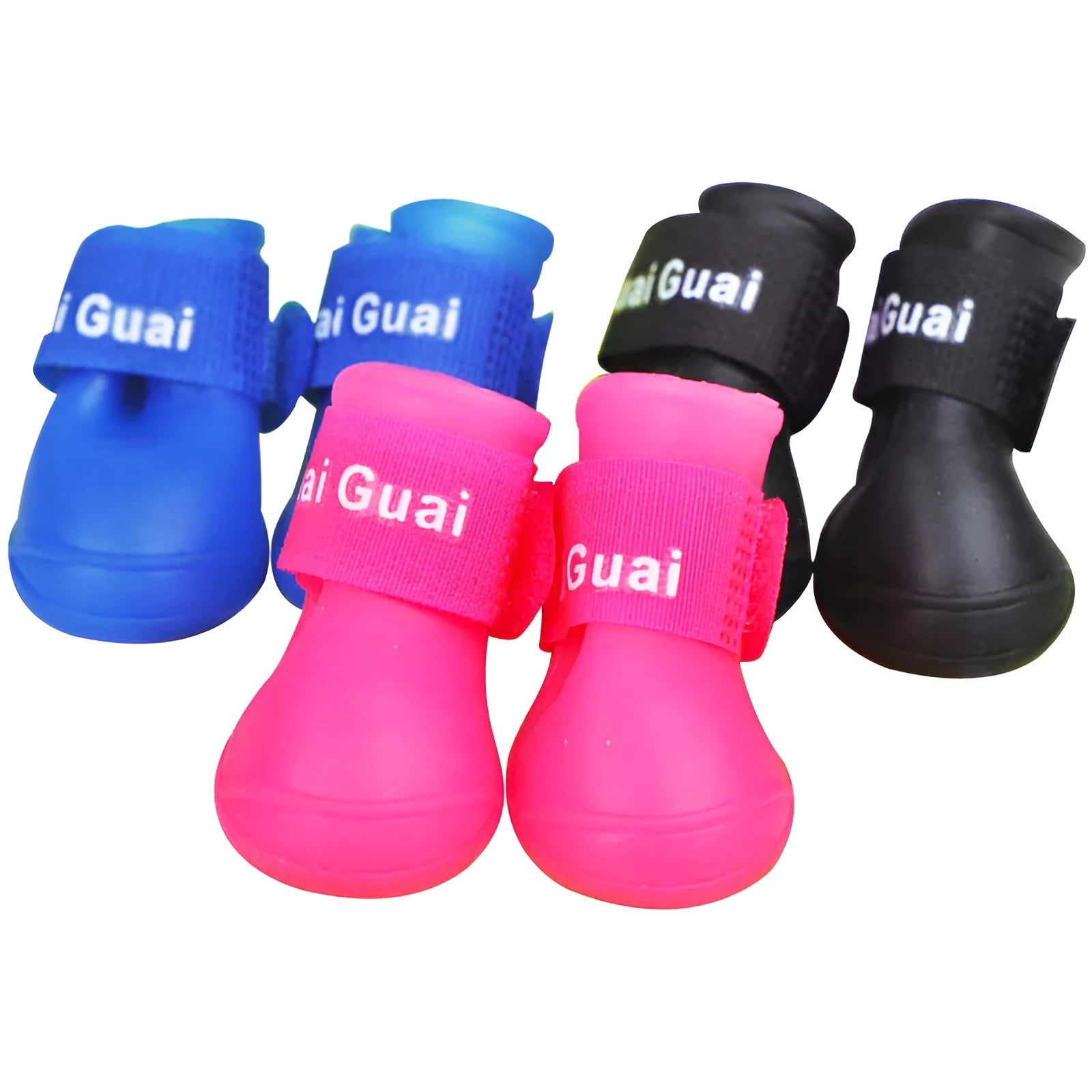 Soft silicone pet rain boots in six colours for dogs, non-slip and wear-resistant