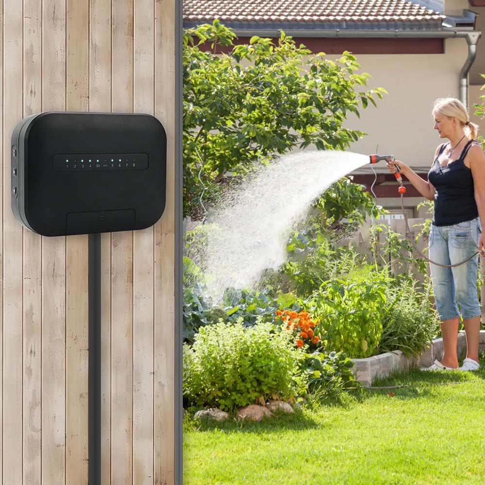 8-channel smart irrigation controller wireless water valve timer with EU plug