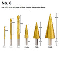 High speed steel step drill bit set with centre punch for metal and wood drilling