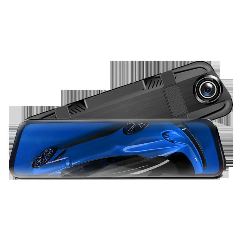 10 inch dual cameras driving recorder with full display screen mounted on car rearview mirror
