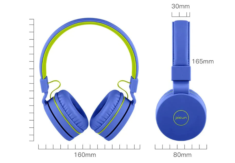 BENGOO C30 wired over-ear headphones with microphone in mint green, showing braided cable and 3.5mm plug.
