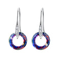 Austrian crystal S925 silver water drop earrings with diamond ear hook in purple