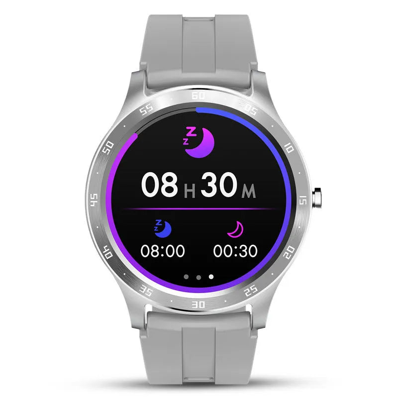 S20 smart fitness bracelet with a 1.28 inch screen on a wrist, in black, grey, or pink colour options.