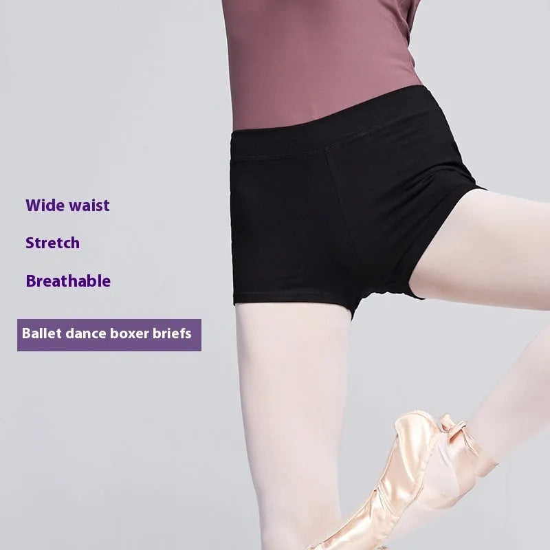 Black women's cotton dance pants for ballet practice and fitness exercise.