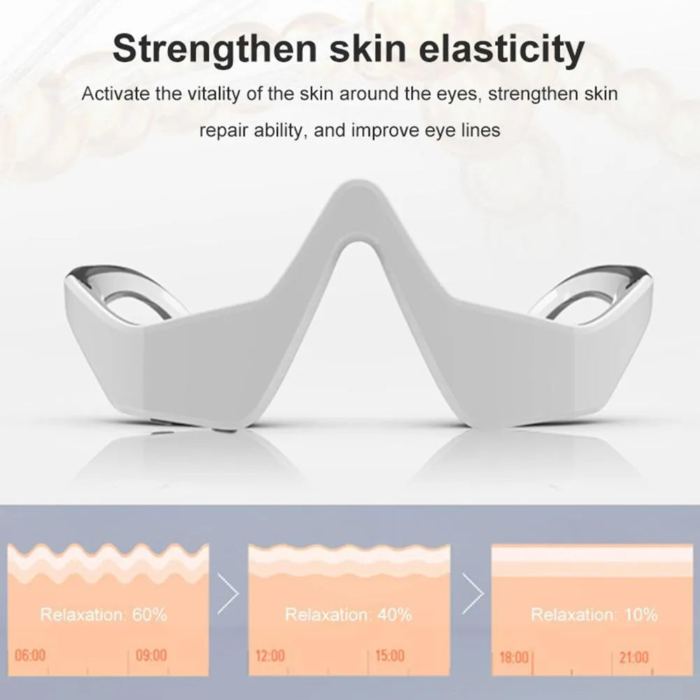 3D glasses-design micro-current eye massager beauty instrument in pink or white