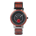 BOBO BIRD wooden couple watch set R12 R13 with natural wood case, Hardlex mirror, 43.7mm men's and 36.1mm women's sizes