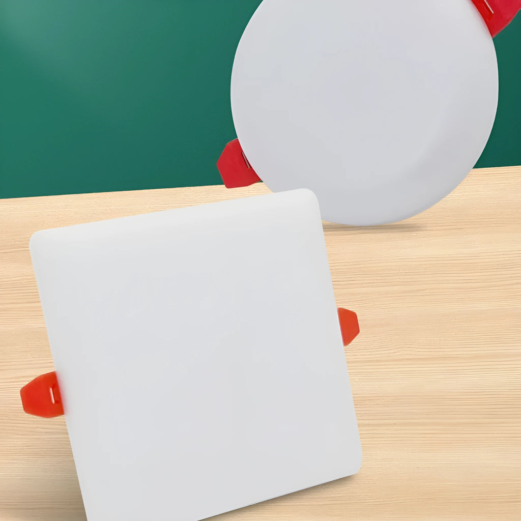 Ultra-thin aluminium LED panel light with adjustable hole tube mounting in circle and square shapes