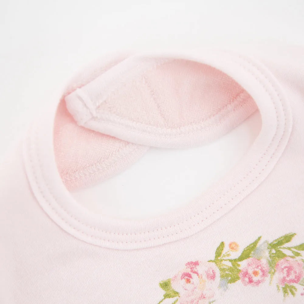 Cotton baby bib with three drool towels set for infants 0-1 years, two colour styles, 80g each