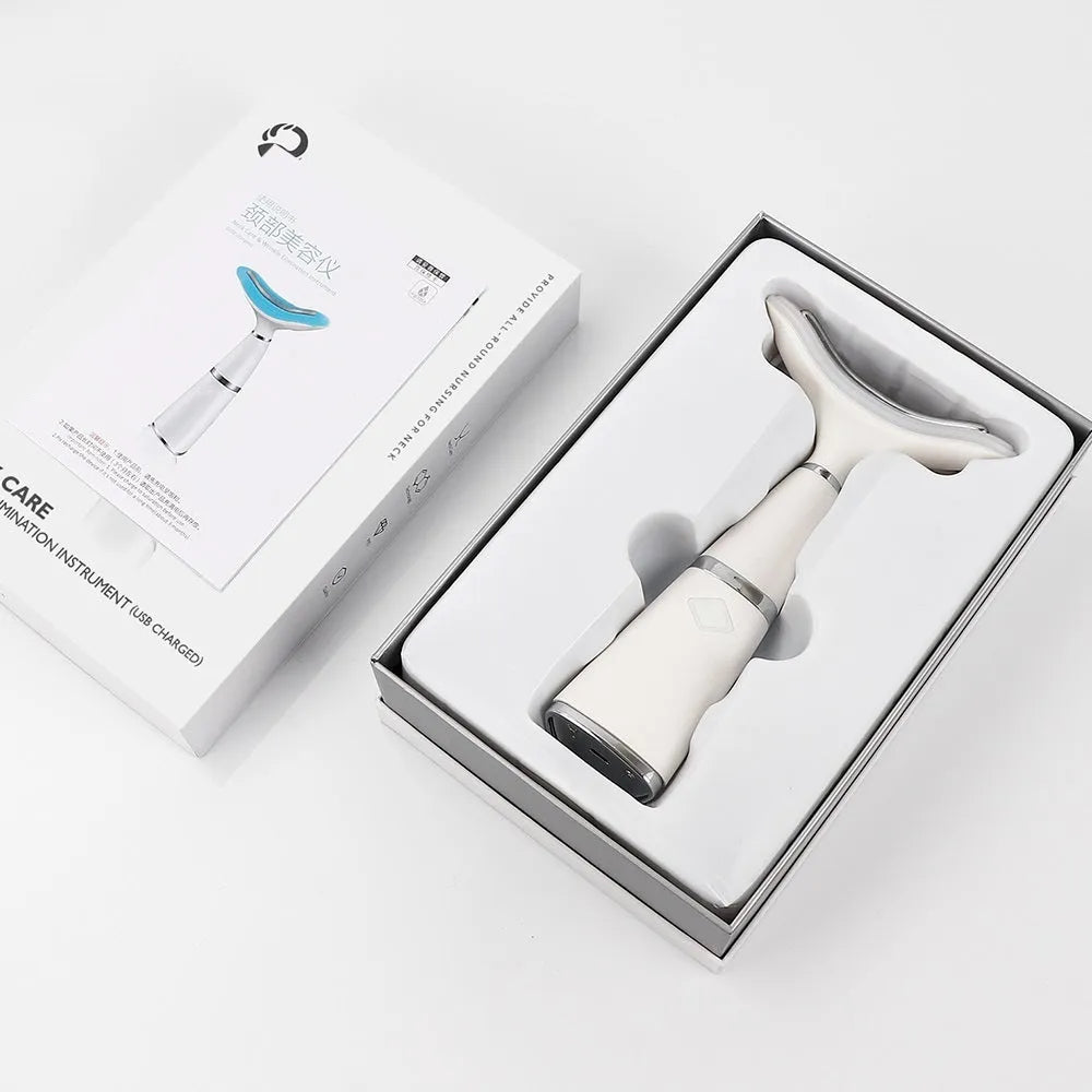 White double chin neck wrinkle remover device with ABS body and 3W power for home use