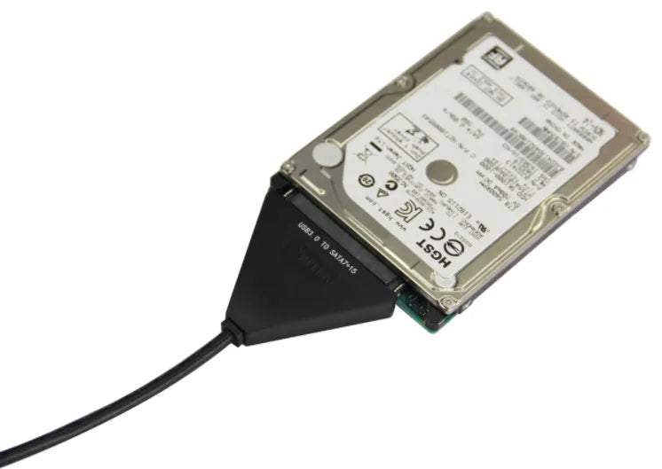 Black USB 3.0 to SATA 7+15 pin external hard drive adapter cable for 2.5 inch and 3.5 inch drives