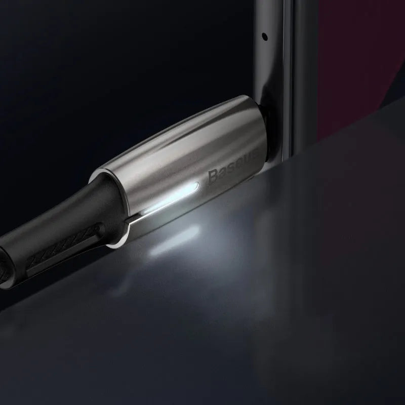 Purple and red USB-C to USB-C data cable with PD60W fast charging support