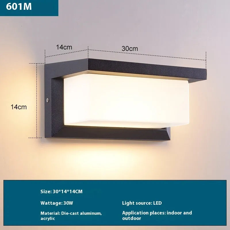 Retro outdoor waterproof LED wall light with square aluminium lampshade and European style, 18W option