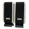 EastVita 2 pcs USB power computer speakers stereo 3.5mm with ear jack, silver grey, compact desktop speakers