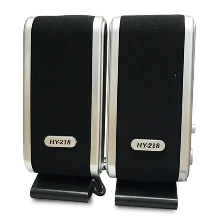 EastVita 2 pcs USB power computer speakers stereo 3.5mm with ear jack, silver grey, compact desktop speakers