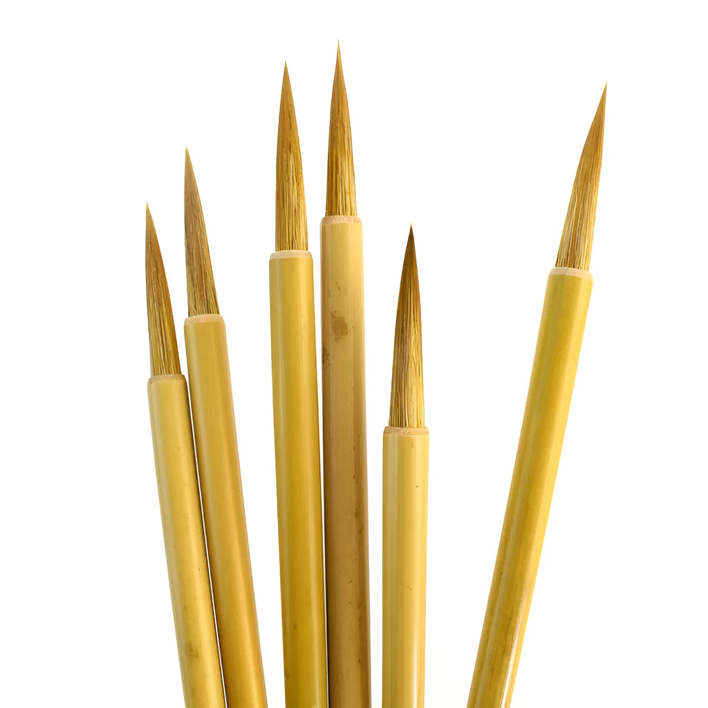 Langhao traditional wolf hair calligraphy brush for detailed art and writing, shown in Size S.